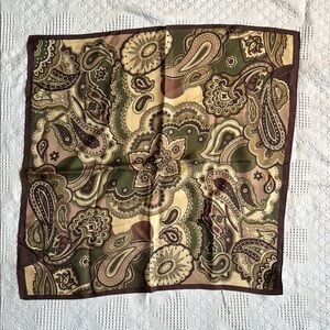 Paisley Bandana Scarf - Green and Brown